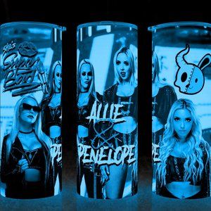 Glow in the Dark Allie & Penelope AEW Wrestling Cup Mug Tumbler 20oz